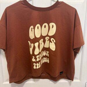 ACTIV Lifestyle Co. Good Vibes Thick Thighs Boxy Crop Tee